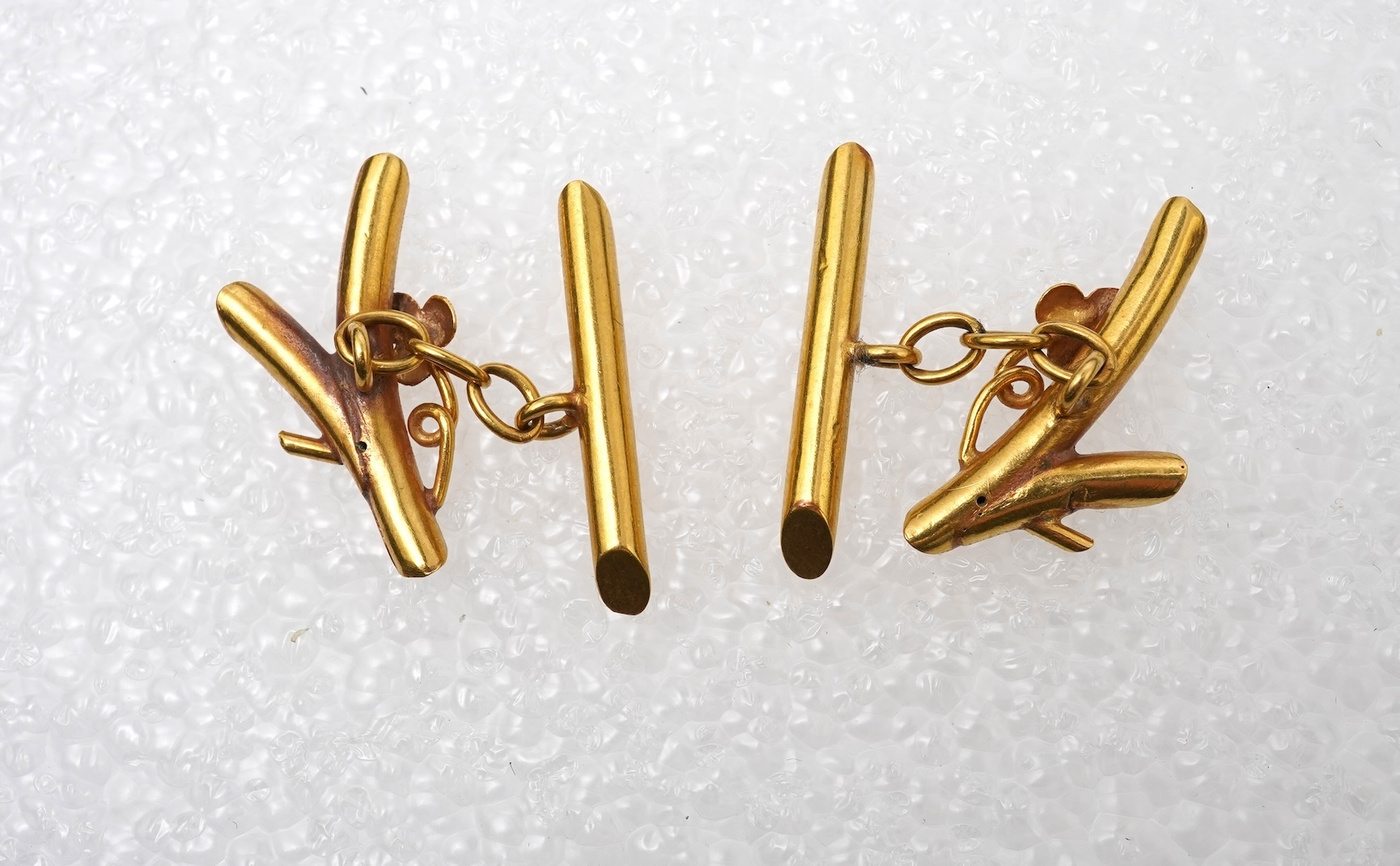 A Victorian pair of gold cufflinks, late 19th century